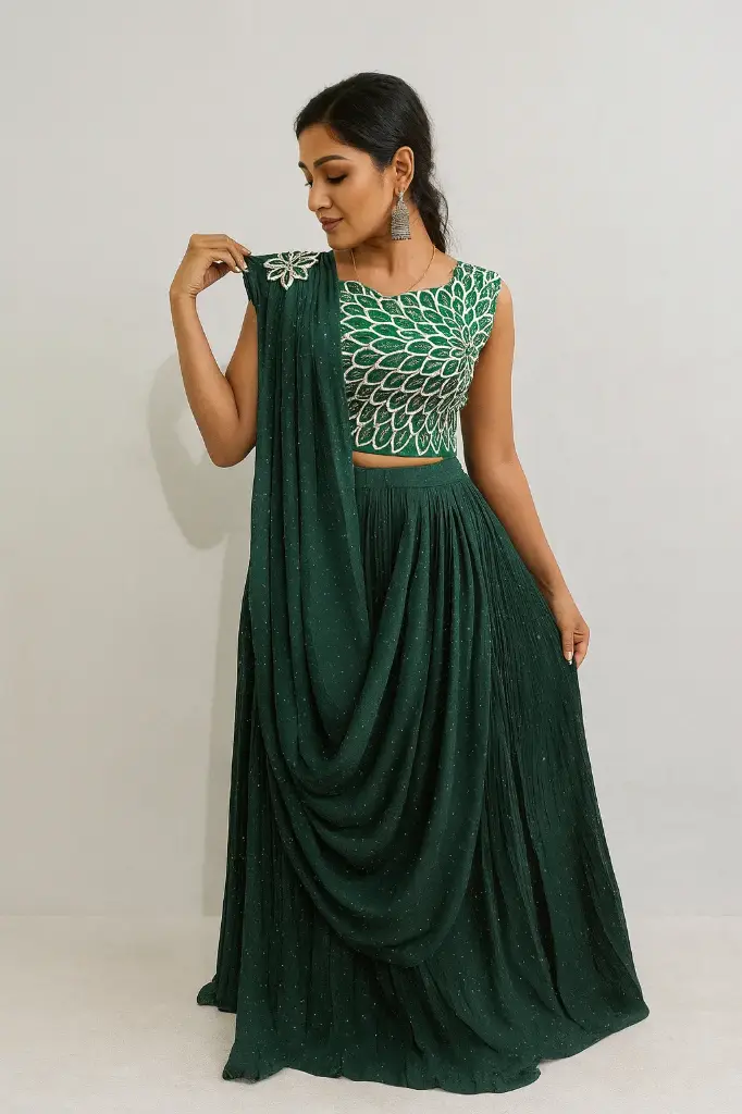 Royal Green Aura Choli Set